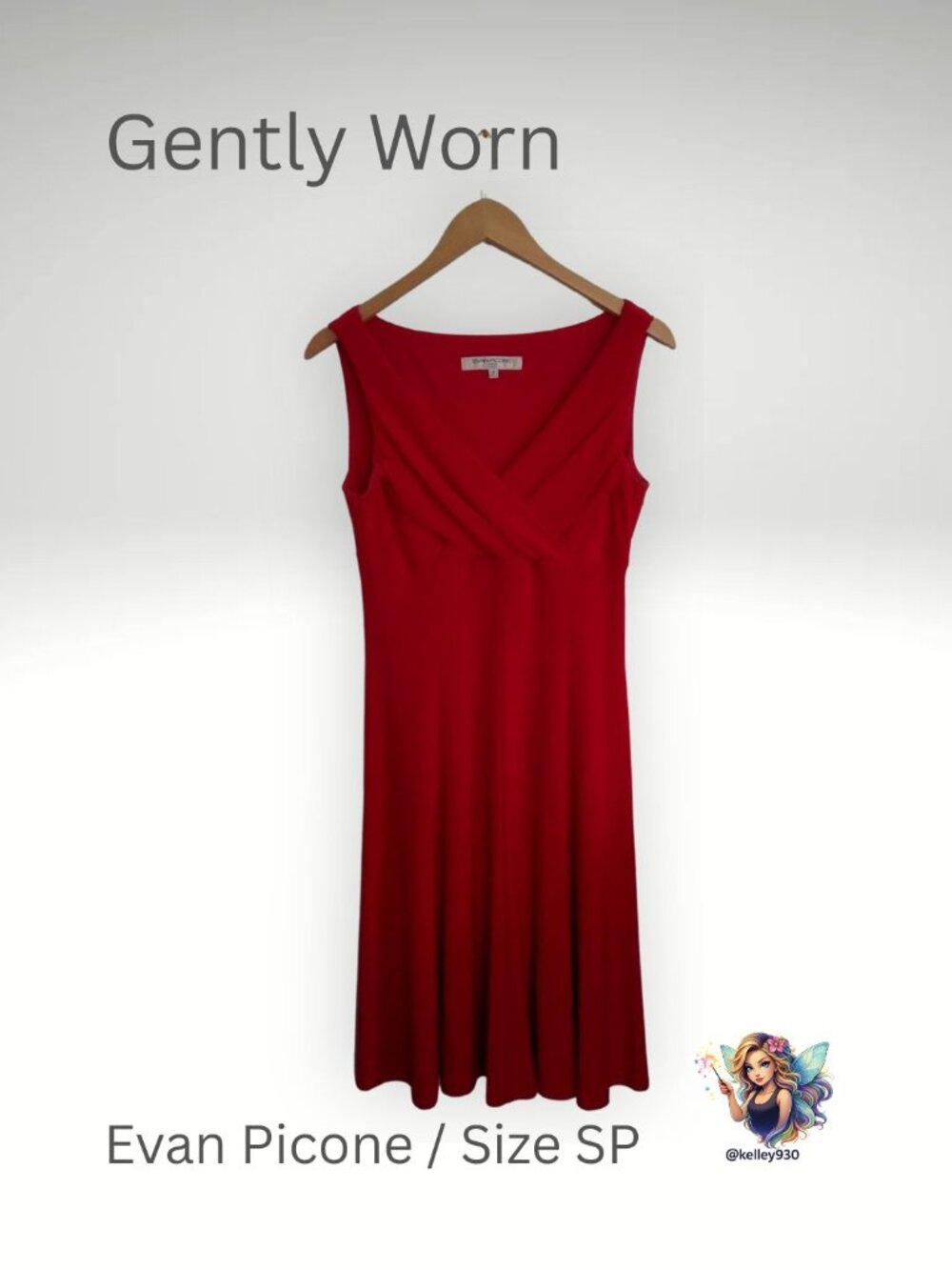 ❤️ Evan Picone Red Sleeveless Dress – Size SP (6P)